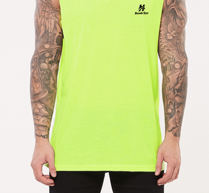 Custom Logo Sleeveless Gym <b>Workout</b> <b>Tank</b> <b>Top</b> Vest for Men Streetwear Deep Arm Hole Stringer in Parrot Green Casual Knitted Style - Product Image 4