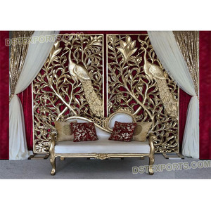 Indian Wedding Fiber Peacock Panels & Curtains Wedding Stage Peacock Backdrop <b>Decoration</b> Wedding <b>Mehndi</b> Stage Peacock Panel - Product Image 1