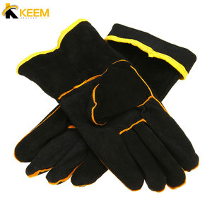 Gants de soudage de qualité supérieure en cuir de vache noire Gants résistants à la chaleur Gants en cuir de vachette - Product Image 2