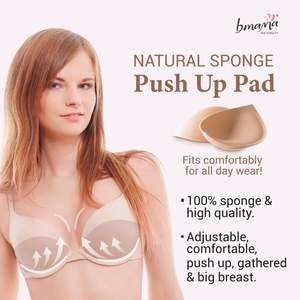 Coussinets de soutien-gorge Push Up, éponge 3D naturelle, en tissu de haute qualité, facile à nettoyer et à sécher, pour utilisation réutilisable, 1 pièce - Product Image 2