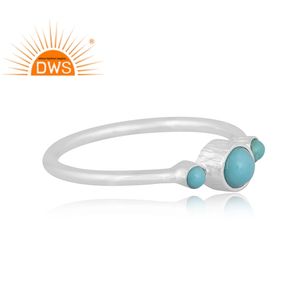 Bague empilable unisexe en argent sterling fin et turquoise naturelle d'Arizona, best-seller 2026, pour fabricants de bijoux - Product Image 2