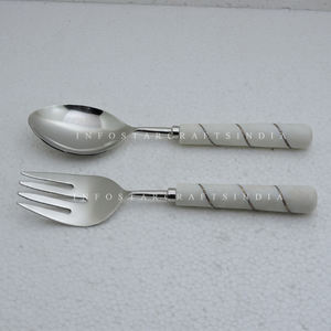 อุปกรณ์ในครัวทำจากสแตนเลสและไม้พร้อมพิมพ์เคลือบอุปกรณ์สำหรับสลัดดีไซน์ใหม่งานแฮนด์เมด - Product Image 6