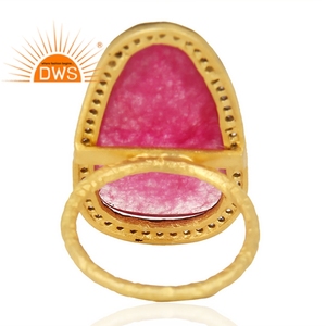 Red Aventurine แหวนเซอร์คอนชุบทอง14K,แหวนเงิน925สำหรับผู้ค้าส่งเครื่องประดับ - Product Image 3