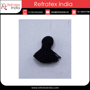 Flecos de algodón hechos a mano, mini borlas pequeñas, tripple, proveedor y fabricación por refracatex, India, 2cm - Product Image 4