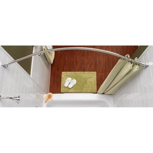 Wall mounted bathroom <b>corner</b> single curtain <b>rail</b> - Product Image 3