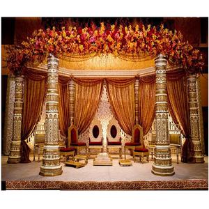 Conjunto Mandap DE BODA Gujarati tradicional moderno, los mejores pilares Dev de diseñador personalizables en estilo del sur de la India para bodas del Reino Unido - Product Image 1