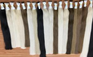Big Wholesale human hair bulk hair extensions 100% <b>silky</b> straight unprocessed virgin hair from Vietnam - Product Image 2