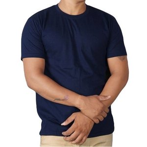 Camisetas de manga corta con cuello redondo para hombre, camisas lisas con logotipo impreso personalizado, novedad de 2021 - Product Image 4