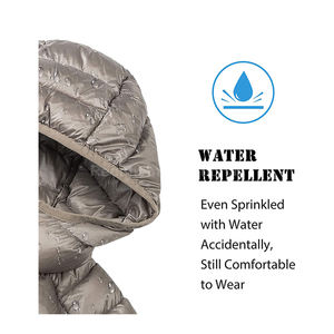 Veste matelassée à manches longues d'hiver tendance, taille plus, avec col montant, logo frontal, rembourrage en fibre de polyester - Product Image 3