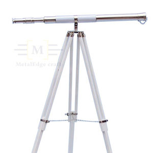 Trípode blanco para telescopio astronómico profesional, soporte de pie para el suelo, de cobre antiguo, de cuero cromado blanco - Product Image 1