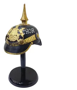 Pickelhaube capacete alemão de armadura prussian, caminhadas longas e capacete WW-1 de couro