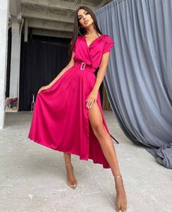 2022 été imprimé fleuri Boho robe de plage femmes à volants à manches courtes Mini robe portefeuille décontracté Chic en mousseline de soie matériel ODM inspiré - Product Image 1