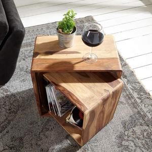 Modern Creative Design Solid Wood Side <b>Table</b> Set New 2 Piece Nesting <b>Coffee</b> <b>Tables</b> and Center <b>Table</b> for Living Room Furniture - Product Image 3