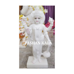 Exclusivas y Hermosas Estatuas de Mármol Blanco del Dios Indio Vishnu - Product Image 1