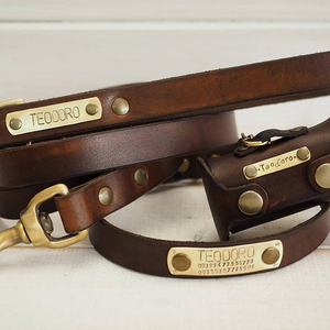 Produits pour animaux de compagnie Collier Ajustable De Qualité En Cuir Véritable Collier de Chien Rembourré VRS-0052 - Product Image 1