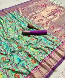 Saris en soie Banarasi, vêtements de fête, vêtements de mariage indiens - Product Image 4