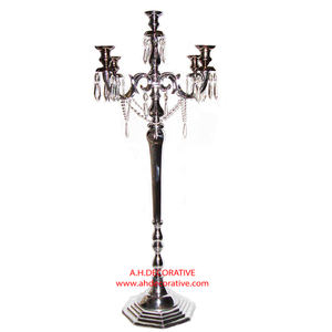Candelabros de plata de último diseño con 5 brazos para centros de mesa de boda, candelabros hechos a mano de Hotel para decoración de iluminación - Product Image 4