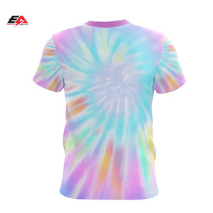 เสื้อยืดมัดย้อมผ้าคอตตอนสำหรับผู้หญิงเสื้อยืดแฟชั่นลำลองผ้านุ่มพิมพ์ลายความยาวสั้นฤดูร้อนโลโก้เสื้อผ้าแฟชั่น - Product Image 3