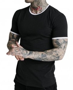 T-Shirt pour hommes, haut avec ourlet, Logo personnalisé, couleur bordeaux, Sport, Gym, vente en gros, collection - Product Image 5