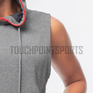 Alta calidad personalizado gimnasio Crop Top Sudadera con capucha verano entrenamiento sin mangas con capucha algodón al por mayor maternidad y a prueba de viento impreso - Product Image 5