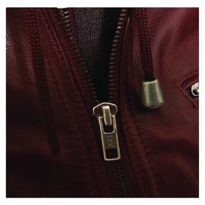 Chaqueta de cuero personalizada para mujer, chaqueta de cuero marrón de alta calidad, para otoño, con cremallera - Product Image 3