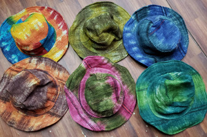 HSH — chapeau seau en chanvre et coton pour adultes, pour femmes, mode Safari, chapeau gitane, seau de soleil, teinture du népal, Patchwork, 0049 - Product Image 2