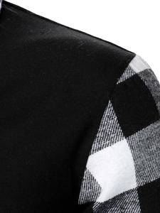 Polo à manches longues pour hommes, nouveau Design Patchwork 100%, Polo à contraste, avec fermeture éclair, à la mode - Product Image 5