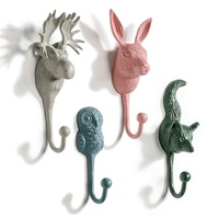 Heetverkopende groothandel wilde dieren wandmontage aluminium kapstokken kledingorganizer voor badkamer woonkamer kleding