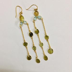 Boucles d'oreilles pendantes multi-couleurs pour femmes, bijoux de luxe, en argent Sterling 925, cadeau tendance, en or, nouvelle collection - Product Image 3