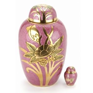 Urne funéraire de grande taille en or de style américain Radiance, fabriquée à la main, avec niche gravée à la main pour les cendres humaines et d'animaux de compagnie, fournitures funéraires pour la maison - Product Image 3