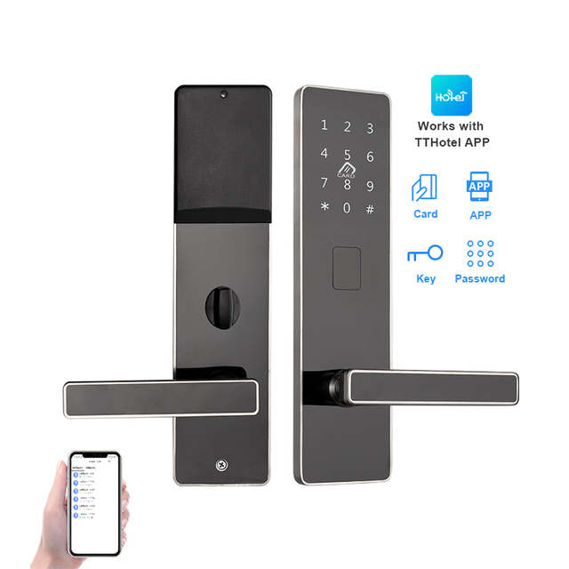 TTlock App Ble WiFi Smart Hotel Lock System, Electronic Digital RFID Card Keyless Smart Door Lock with Free Hotel Software
