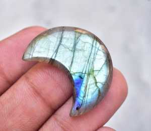 Cabujón de Labradorita Ágata en Forma de Luna Creciente, Gema de Alta Calidad Pulida a Mano, Brillante y Natural, para Decoración de Uñas, Lote al por Mayor - Product Image 5