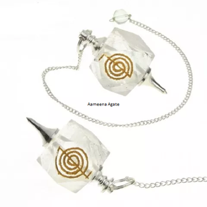 Vente en gros de pendules pentagrammes en quartz rose et aventurine verte de meilleure qualité pendules de guérison pour radiesthésie en cristal et pierres précieuses - Product Image 3