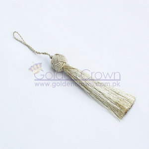 Borlas Decorativas Metálicas Doradas para Textiles del Hogar, 100% Poliéster, Tamaño Personalizado - Product Image 1