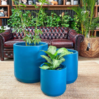 Bac à jardinage en fibre de verre grande taille, décoration cylindrique, pot de fleurs pour l'extérieur, jardinière, couleur blanche, pour plantes