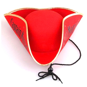 Sombrero Pirata Rojo de Halloween, Sombrero de Capitán Morgan Rum, Sombrero Pirata de Tres Puntas en Venta - Product Image 2