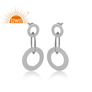 Boucle d'oreille Style cordage fait à la main, bijoux en argent Sterling 925 massif, rond, vente en gros, offre spéciale - Product Image 2