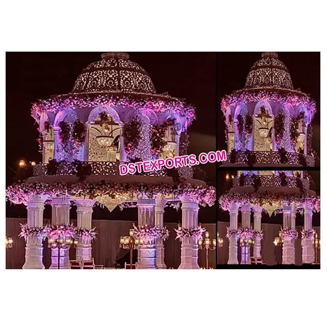 Mandap ผ้าคลุมหน้างานแต่งงานสไตล์แกรนด์ราชมาฮาล,Mandap แบบดั้งเดิม Raj Palace ผ้าคลุมหน้างานแต่งที่ไม่ซ้ำใคร Raj Mahal