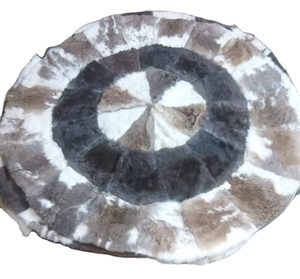 Tapis en fourrure de lapin véritable fait main de qualité supérieure moderne pour chambre à coucher et chambre d'enfants décoration d'entrée et d'hôtel tapis et ensembles - Product Image 3