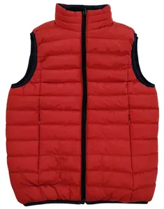 kids double face vest padding jacket red navy vest