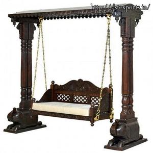 Columpio Jhoola Moderno para Interiores con Base de Elefante, Madera de Primera Calidad, Columpio Jhula para Interiores y Exteriores, Decoración para el Hogar en EE. UU. - Product Image 1