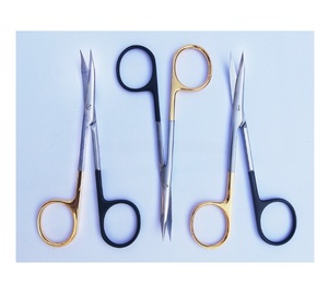 Wholesale TC Super Cut Iris Manual Scissor German Stainless Steel Curved Blades Gold Black Plated Handle 11.5cm for Nasal - Product Image 2