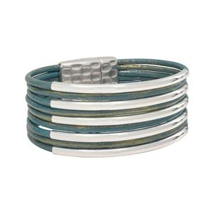 Beautifully Handmade <b>Leather</b> Tube Bangle <b>Bracelet</b> - Product Image 1