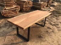 Table à manger extensible et pliable en bois massif à bord naturel, design moderne, mobilier pour la maison, appartement, cuisine, salon, bureau à domicile
