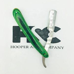 New Razor Green Wood Handle <b>Barber</b> Razor Custom Razor Changeable <b>Blade</b> Pakistan Made Wood Handle logo packing - Product Image 1