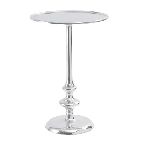 Fabricant de table d'appoint en aluminium Table basse de luxe polie et brillante faite à la main Table centrale en métal fantaisie de grande taille avec dessus rond