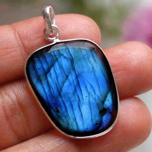 Labradorita piedra preciosa 925 plata esterlina bisel colgante collar personalizable cristal Natural Cruz bandejas colgantes encantos - Product Image 1