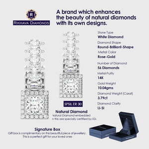 Compra en línea de pendientes de diamantes de oro blanco de 10 quilates Embalaje de regalo atractivo incluido - Product Image 4