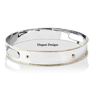 Métal poli brillant forme personnalisée écologique fait à la main plateau de luxe fantaisie enduit de poudre nouveauté décoratif en gros - Product Image 6