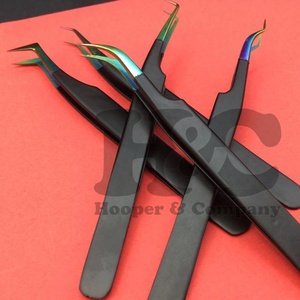 แหนบต่อขนตาขนมิงค์แบบยั่งยืนแหนบแบบปลายแหลมทำจากสเตนเลสสีดำโลโก้แบบส่วนตัว - Product Image 2